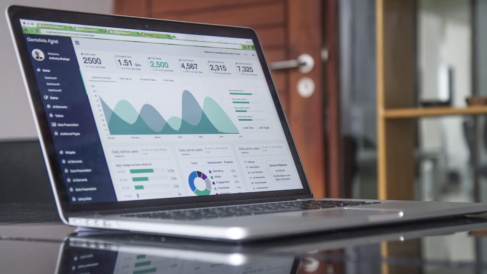 A laptop displaying financial charts on a glass-top table — a complete guide to where European retail investors should put their money in 2026.